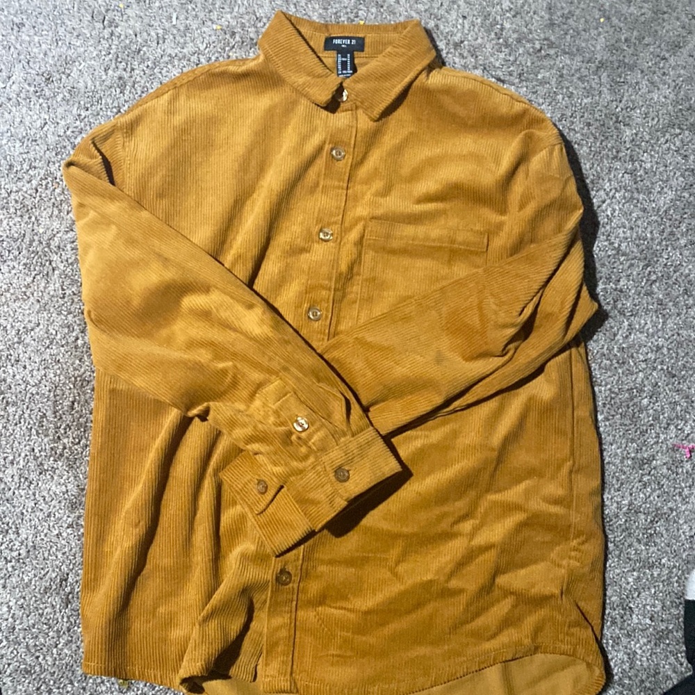 Brown corduroy button up